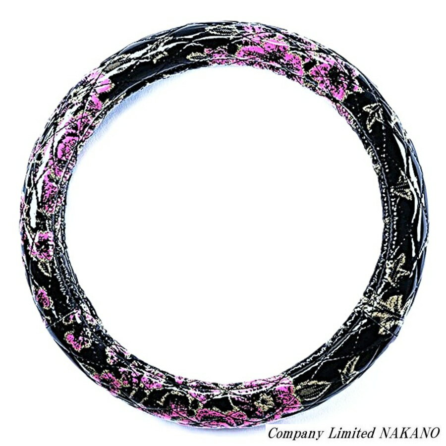 トラック用 ハンドルカバー シングルダイヤキルトビニール付 マドンナ ブラック×ピンク サイズ選択 /大型/4t/2t/車/S/ML/LM/2HS/2L