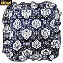 金華山 シートクッション 座布団 袴付き 新格子 ダークブルー 約450×450×厚み40mm