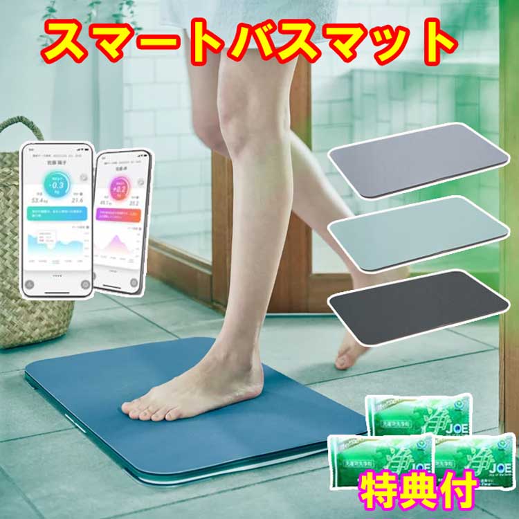 スマートバスマット　issin 体重計モデル 洗剤JOE30g×3個特典付　珪藻土 バスマット体重計