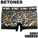 メール便発送 BETONES ビトーンズ CHURCH フリーサイズ 伸縮 ボクサーパンツ 前閉じ メンズ プレゼント ゴム CH001 ステンドグラス タイルアート シームレス