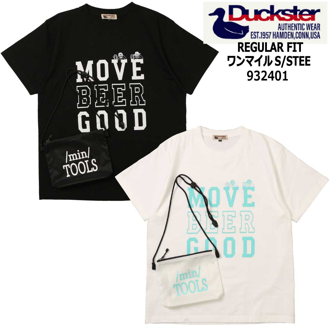 樂天商城 - メール便発送 Duckster ダックスター 半袖 Tシャツ REGULAR FIT ワンマイル S/S TEE 932401 PLAYGROUND メンズ トップス サコッシュ付き