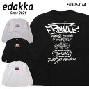 edakka 長袖 Tシャツ クルーネック ヘビーウェイト 刺繍 入り 長袖Tシャツ ロンT 綿100％ ダイス F0306-074 メンズ EDAKKA