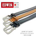 エドウィン EDWIN エドウィン 0111128 ステッチ レザーベルト 日本製 メンズ 本革 カジュアルベルト シンプル