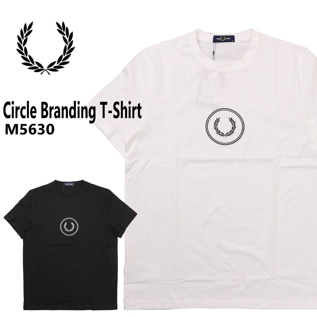 フレッドペリー Tシャツ メンズ メール便発送 FRED PERRY フレッドペリー 半袖 Tシャツ Circle Branding T-Shirt M5630 ローレルリース メンズ クルーネックTシャツ