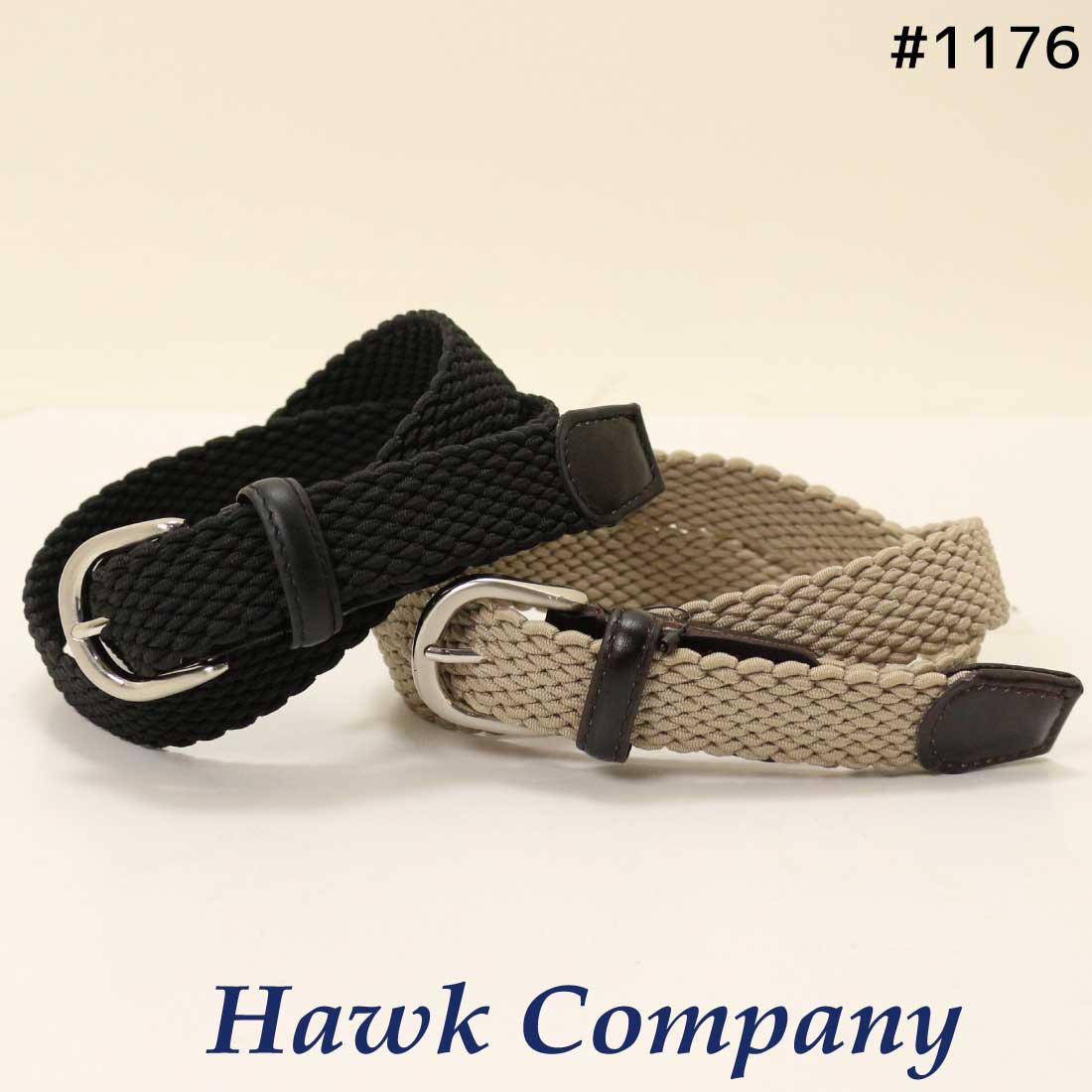 メッシュベルト ホークカンパニー Hawk Company ストレッチ メッシュベルト 1176 伸縮 リラックス ストレッチ 本革 牛革 メンズ レディース ユニセックス