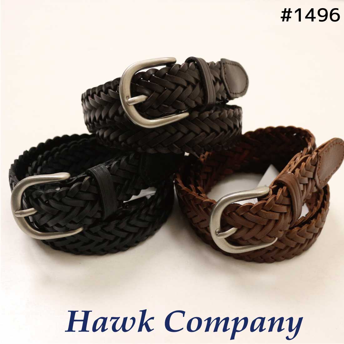 ホークカンパニー ホークカンパニー Hawk Company 1496 ホールレス メッシュ レザー ベルト 本革 男女兼用 プレゼント