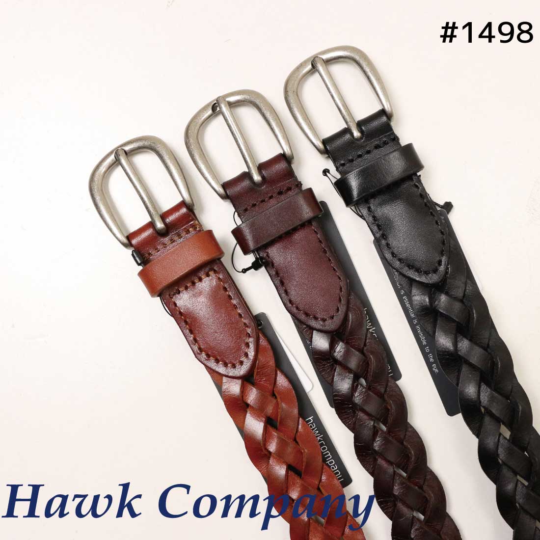 ホークカンパニー Hawk Company 1498 ベルト 本革 メッシュ 編み込み レザーベルト メンズ レディース ユニセックス オールシーズン