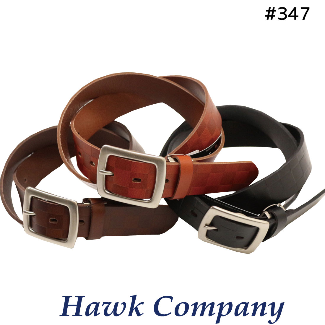 ホークカンパニー 革ベルト メンズ ホークカンパニー Hawk Company ベルト エンボス加工 347 牛革 長さ調整可能 本革 メンズ レディース プレゼント カジュアル