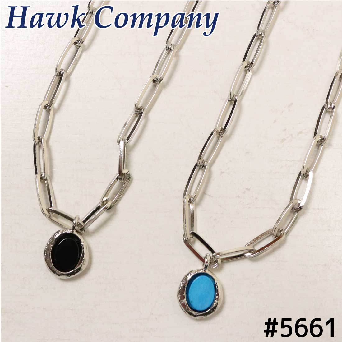 メール便発送 Hawk Company ホークカンパニー ネックレス 5661 ストーンペンダント チェーンネックレス メンズ レディース ユニセックス アクセサリー 小物