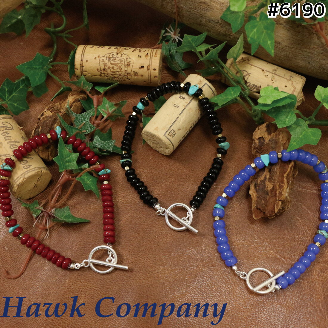 樂天商城 - メール便発送 Hawk Company ホークカンパニー 6190 コンビカラー ビーズブレスレット メンズ レディース ユニセックス アクセサリー
