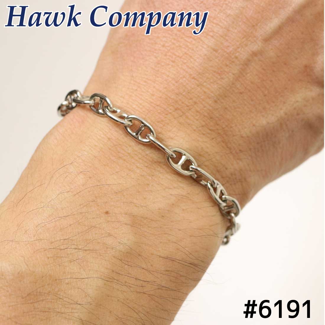 Rakuten - メール便発送 Hawk Company ホークカンパニー 6191 ブレスレット アンカー チェーン メンズ レディース ユニセックス アクセサリー 01