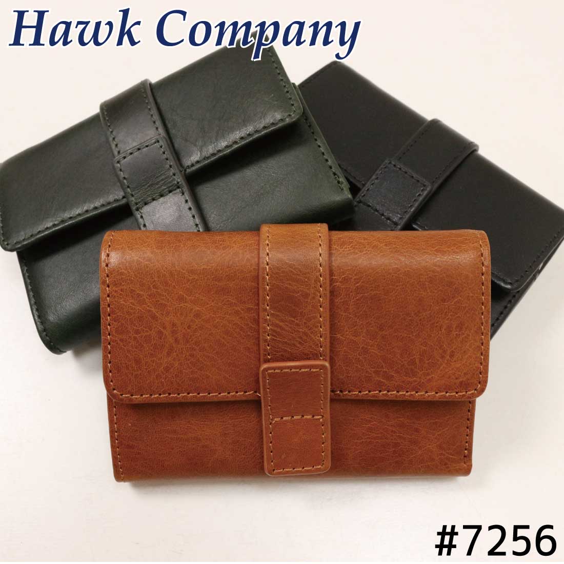 Rakuten - ホークカンパニー Hawk Company 三つ折り財布 イタリアンレザー プレゼント 7256 牛革 レザー ウォレット 本革 日本製 コンパクト ミドルウォレット