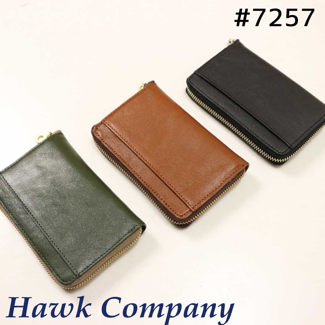 U, 吉 - Hawk Company ホークカンパニー 財布 7257 ラウンド ウォレット 二つ折り財布 メンズ レディース ユニセックス