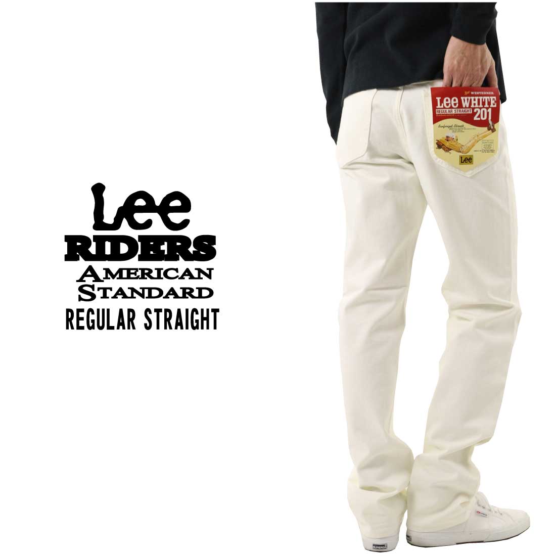AKM × Lee ストレッチ　ホワイトデニムパンツ　バイカーズパンツ　白　L 楽天市場】Lee ホワイトデニムの通販