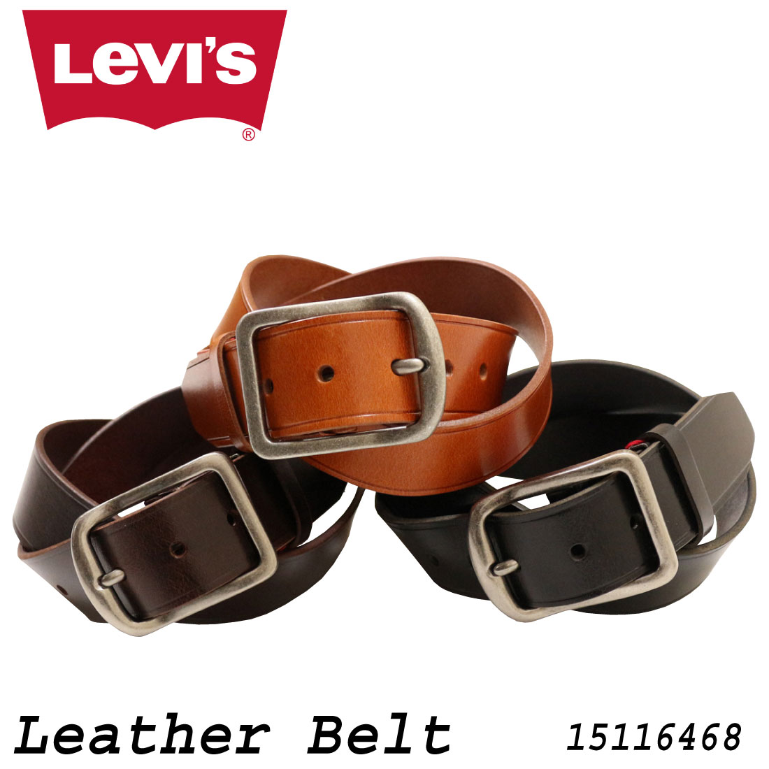 リーバイス Levi's LEVI'S リーバイス ベルト 牛革 本革 レザーベルト 15116468 ロゴ 男女兼用 メンズ プレゼント レディース 小物 グッズ カット可能