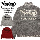 Norton ノートン 服 ジャケット アウター 233N1304 ポリ杢 ライダース スタンド ジャケット 秋冬 刺繍 ロゴ バイカー バイク メンズ アメカジ