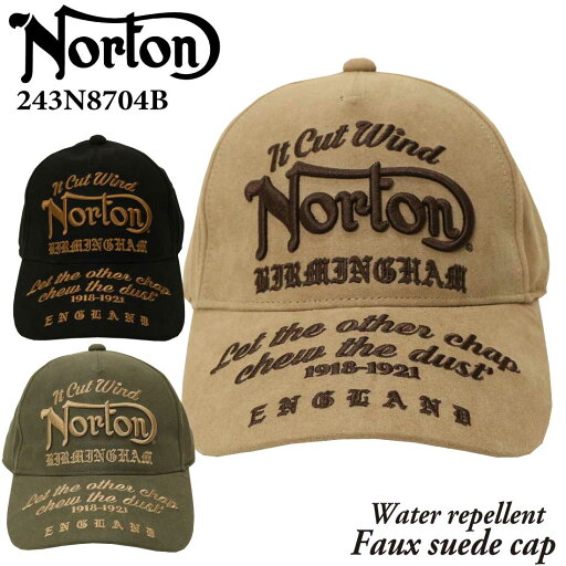 Norton ノートン 服 帽子 キャップ 243N8704B フェイクスエード キャップ バイカー メンズ 刺繍 撥水加工 ポリエステル Norton ノートン 服 帽子 キャップ 243N8704B フェイクスエード キャップ バイカー メンズ 刺繍 撥水加工 ポリエステル
