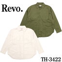 Revo. 4ポケット 長袖 シャツ TH-3422 ミリタリー 綿 100% ライトアウター レギュラーカラー 春秋冬 ストリート メンズ 白 オリーブ