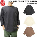 WALLA WALLA SPORT ワラワラスポーツ www030102 3/4 BASEBALL TEE SOLID 7分袖 カットソー ラグラン L XL XXL