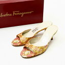 ■未使用品■Salvatore Ferragamo サルヴァトーレ フェラガモ サンダル ミュール 靴 レディース 6B（22.5cm相当）フラワー フィッシュ イエロー オレンジ イタリア製 20210531/GH7402