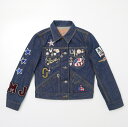 ■美品■MARC JACOBS マークジェイコブス デニムジャケット Gジャン サイズXS《M4005651》SHRUNKEN DENIM JACKET 刺繍 装飾 インディゴ RESIN RINSE ブランド古着【中古】20220519/GK6852