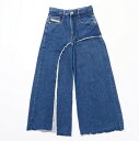 ■美品■DIESEL ディーゼル ワイド デニムパンツ ジーンズ D-Izzier SP Jeans サイズ25 WIDE HIGH WAIST ハイウエスト インディゴ ブランド古着20220907/GL6147