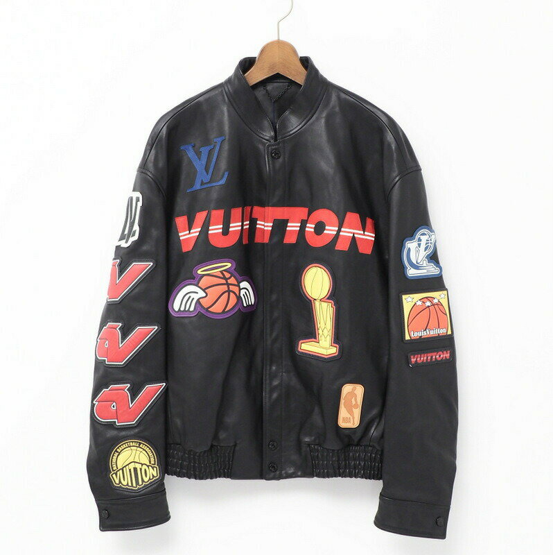 【値下げ】■未使用品■《2021AW》LOUIS VUITTON ルイヴィトン × NBA LOGOS LEATHER HERO JACKET レザー..