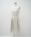 ■美品■FOXEY フォクシー ノースリーブワンピース ドレス 36956 サイズ40 アイボリー ストライプ 総シルク ブランド古着【中古】20230526/GN4951(4)