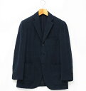 ■美品■Belvest ベルベスト ≪JACKET IN THE BOX ジャケットインザボックス≫ テーラードジャケット ブレザー メンズ サイズ48 ウール ツイード チェック ネイビー イタリア製 ブランド古着【中古】20240213/GP3810