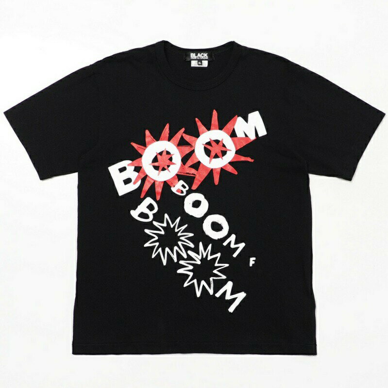 BLACK COMME des GARCONS ブラック コムデギャルソン AD2021 フィリップパゴウスキー 半袖 Tシャツ カットソー サイズXL コットン ブラック ブランド古着20240402/GP5454