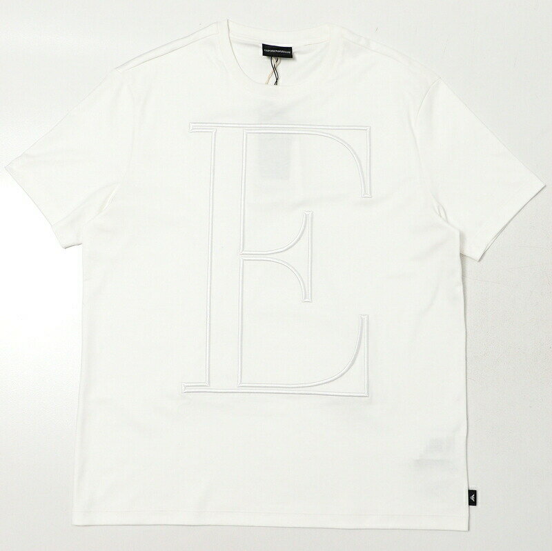 ■未使用品■EMPORIO ARMANI エンポリオアルマーニ 半袖 クルーネック Tシャツ カットソー メンズ サイズ3XL コットン ホワイト ブランド古着【中古】20240402/GP5856