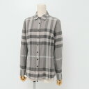 BURBERRY LONDON バーバリー 長袖 シャツ レディース サイズ38 グレー チェック柄 ブランド古着【中古】20240422/GP5110