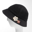BURBERRY バーバリー ハット サイズ52 コーデュロイ ハット 帽子 バケットハット キッズ 子供用 フラワー チェック ブラック ブランド古着【中古】...