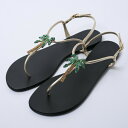 ■未使用品■GIUSEPPE ZANOTTI ジュゼッペザノッティ サンダル サイズ39 フラット ストラップ サンダル 靴 ビジュー装飾 イタリア製 20231104/GO6599(4)