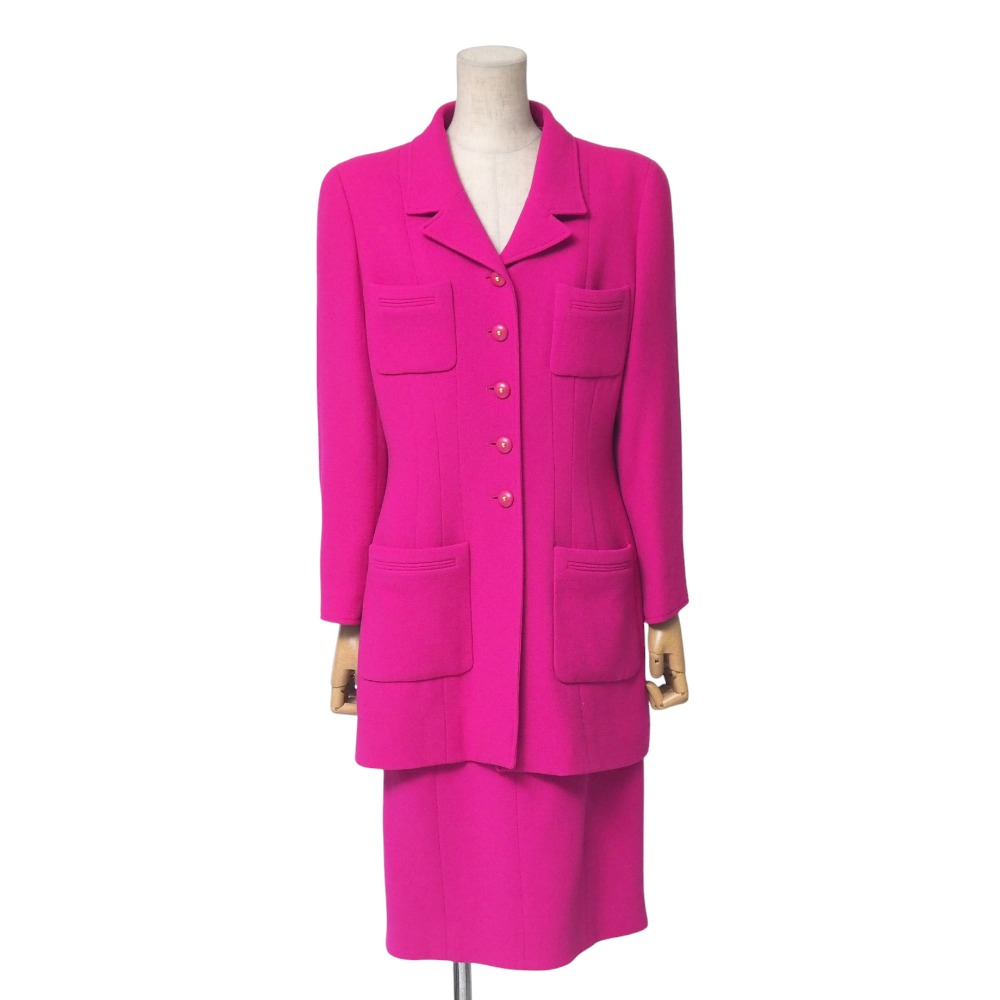 CHANEL シャネル ヴィンテージ スカートスーツ セットアップ ロング ジャケット タイト スカート ココマーク CCロゴ ボタン【最終値下げ】 ブランド古...