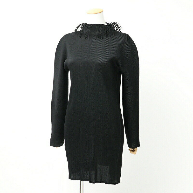 ■美品■PLEATS PLEASE ISSEY MIYAKE プリーツプリーズ イッセイミヤケ ジャケット サイズ3 プリーツ ジップアップジャケット ロングジャケット カーディガン フリンジ ブランド古着【中古】20240807/RA0832