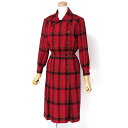 Yves Saint Laurent rive gauche イヴサンローランリヴゴーシュ ヴィンテージ ワンピース サイズ38 チェック柄 インバーテッドプリーツ フランス製 ブランド古着【中古】20240808/RA0785(4)