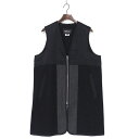 ■美品■COMME des GARCONS HOMME DEUX コムデギャルソンオムドゥ ベスト サイズM AD2018 異素材切替 ジップアップ ロングベス...