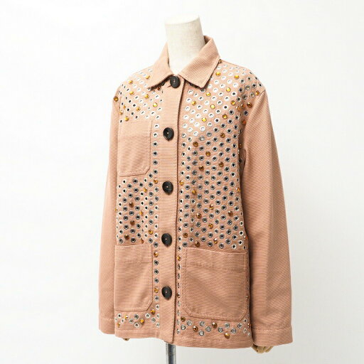 ■美品■BOTTEGAVENETA ボッテガヴェネタ ジャケット サイズ40 コットン ハトメ ビジュー ピンクベージュ イタリア製 ブランド古着【中古】20240923/RA1291 ■美品■BOTTEGAVENETA ボッテガヴェネタ ジャケット サイズ40 コットン ハトメ ビジュー ピンクベージュ イタリア製 ブランド古着【中古】20240923/RA1291