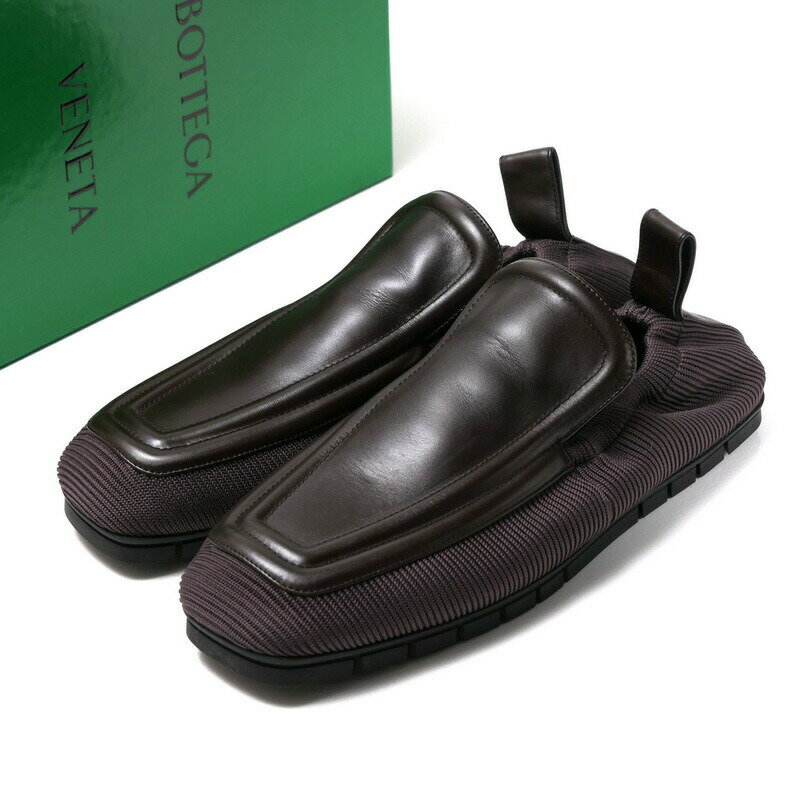 ■美品■BOTTEGAVENETA ボッテガヴェネタ スリッポン サイズ43 異素材切替 レザー×ニット シューズ 靴 イタリア製 ブランド古着【中古】2024...
