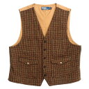 ■美品■Polo by Ralph Lauren ポロバイラルフローレン ベスト サイズXL(175/11A) ハンティングベスト ジレ ツイード チェック ブ...