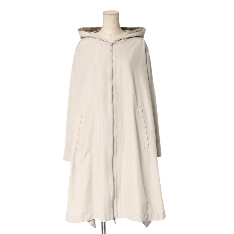 ■美品■MAX MARA マックスマーラ APARKA コート サイズ36 The CUBE ロングコート フード付き コットン ベージュ ブランド古着【中古】20250211/RA3310