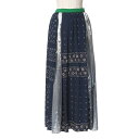 【SALE】■美品■kolor カラー ロングスカート サイズ1 ウエストゴム 異素材切替 フレアスカート ブランド古着【中古】20250404/RA3904(4)