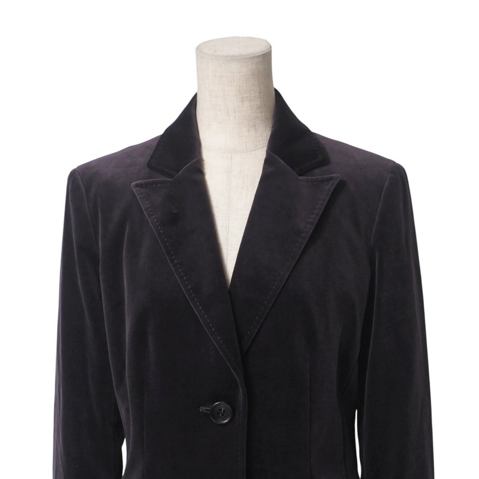 【プライスダウン】BURBERRY バーバリー ジャケット サイズ42 テーラードジャケット ブレザー ベロア ダークブラウン ブランド古着【中古】20250411/RA4199