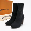 【プライスダウン】■美品■LOUIS VUITTON ルイ・ヴィトン ブーツ サイズ37 シルエットライン アンクルブーツ モノグラム フラワー ヒール イタリ...