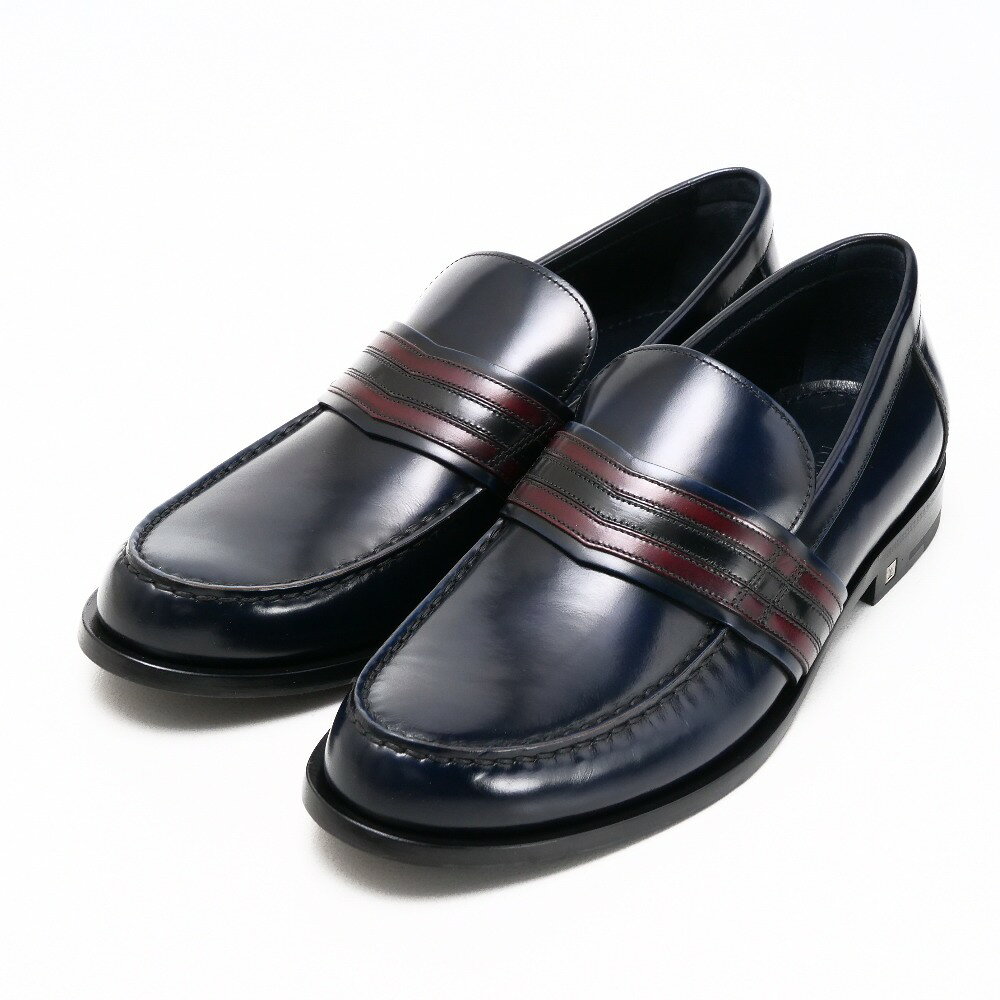 LOUIS VUITTON ルイ・ヴィトン ローファー サイズ7 1/2M Vライン レザー 靴 イタリア製 ブランド古着【中古】20250430/RA4536