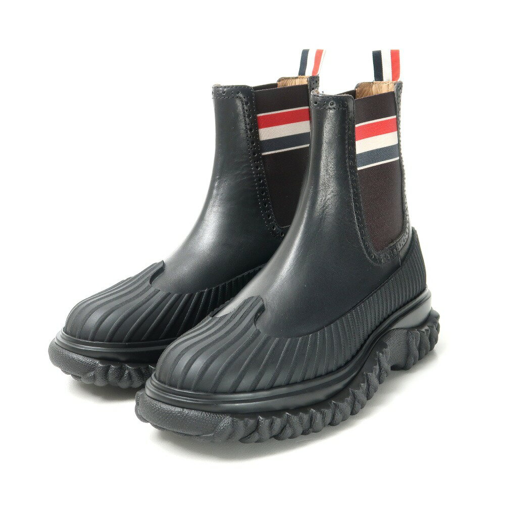 THOM BROWNE トムブラウン CHELSEA DUCK BOOT ブーツ サイズ40 サイドゴアブーツ チェルシーブーツ ダックブーツ イタリア製 ブラ...