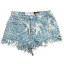 【プライスダウン】■美品■2022SS■LOEWE ロエベ Mermaid shorts paula's ibiza ショートパンツ サイズ36 デニム マーメイド フリンジ イタリア製 ブランド古着【中古】20250606/RA5060