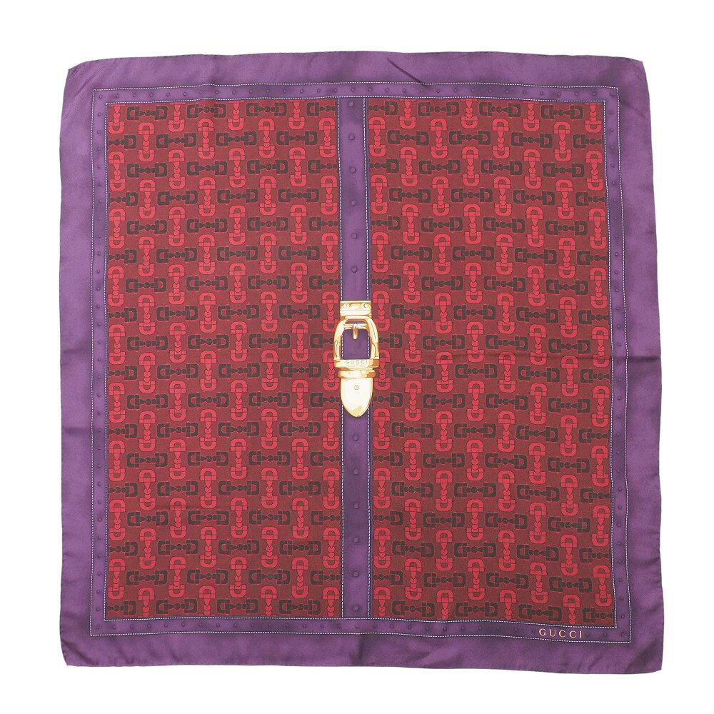 トレード楽天市場店の■美品■GUCCI グッチ スカーフ ホースビット ベルトモチーフ 総柄 総シルク【おすすめ】 ブランド古着【中古】20250621/RA5210｜アングル2