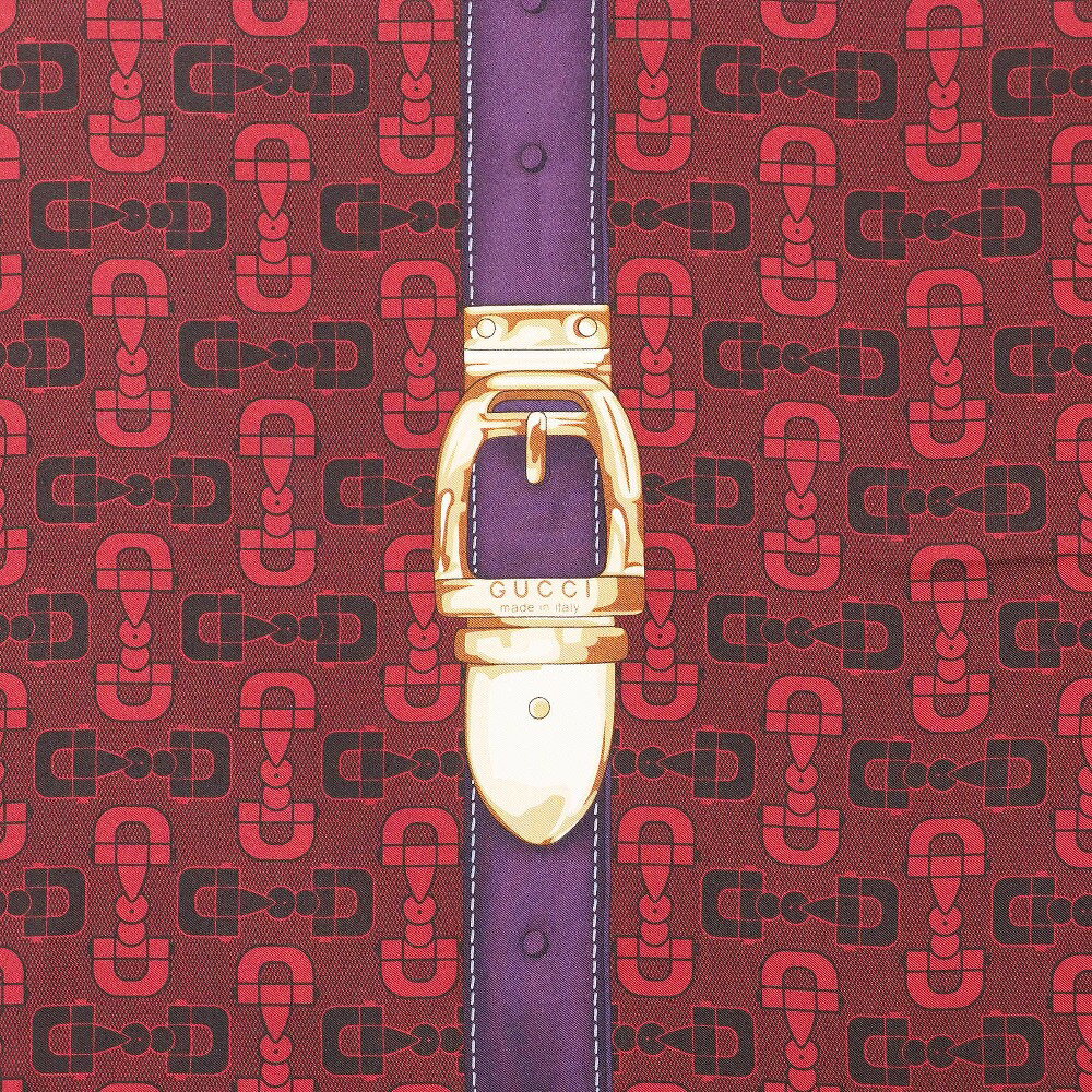 トレード楽天市場店の■美品■GUCCI グッチ スカーフ ホースビット ベルトモチーフ 総柄 総シルク【おすすめ】 ブランド古着【中古】20250621/RA5210｜アングル3